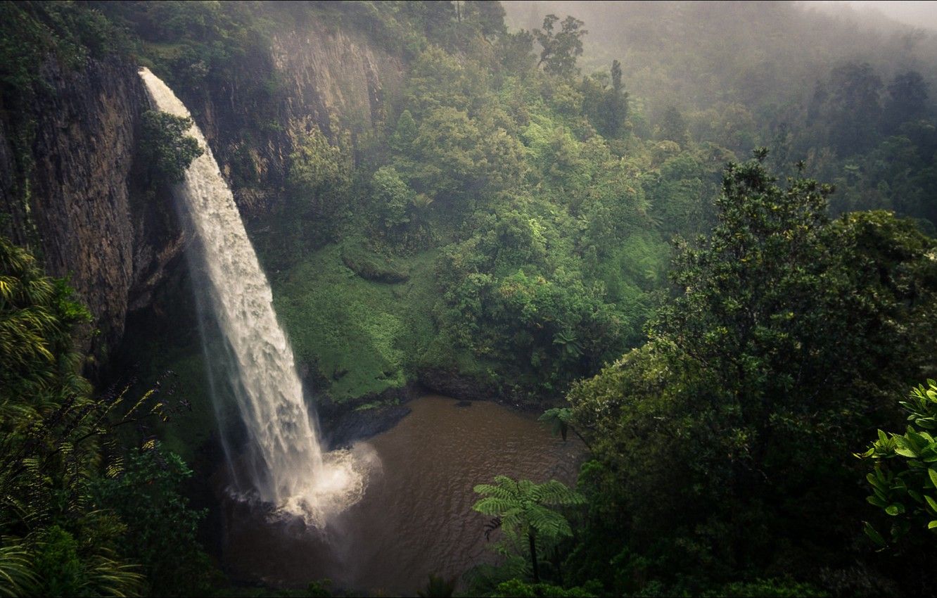 1332x850 Wallpaper wallpaper, New Zealand, nature, beauty, waterfall images