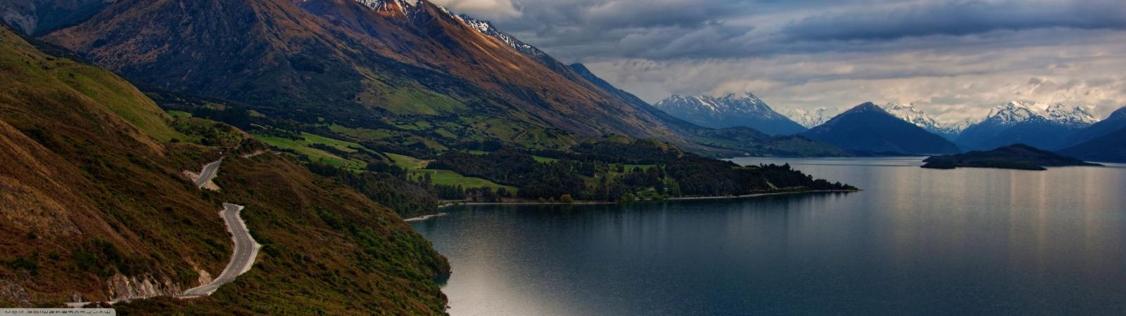 3840x1080 2934571 new zealand mountains nature landscape lake lake wakatipu
