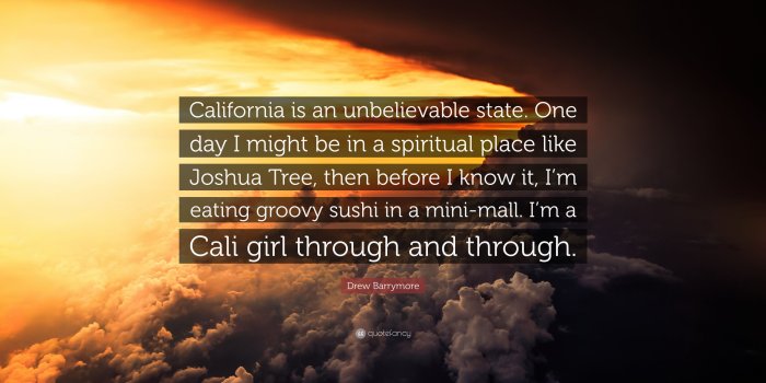 3840x2160 Drew Barrymore Quote: “California is an unbelievable state. One day