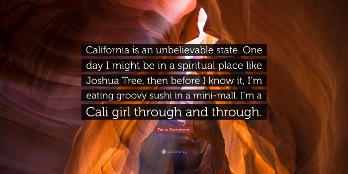 3840x2160 Drew Barrymore Quote: “California is an unbelievable state. One day