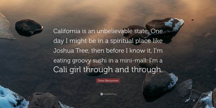 3840x2160 Drew Barrymore Quote: “California is an unbelievable state. One day