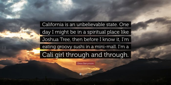 3840x2160 Drew Barrymore Quote: “California is an unbelievable state. One day