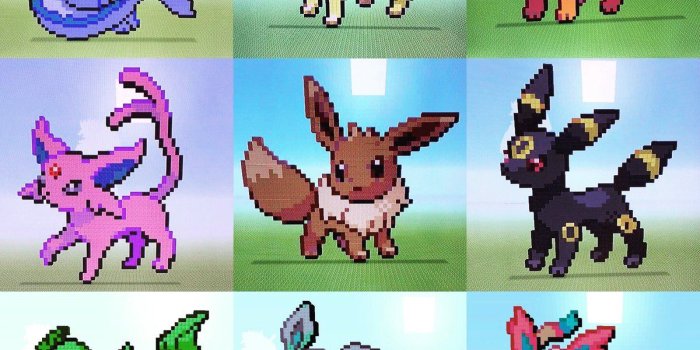 1200x1200 Pixel Art Pokemon Eevee Evolutions