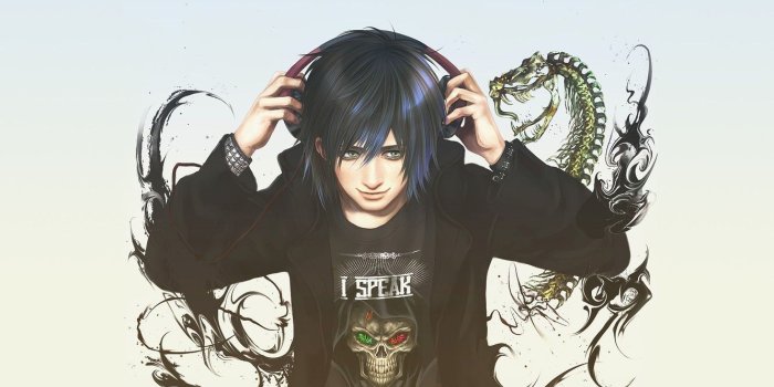 1332x850 Wallpaper text, smile, skull, snake, headphones, skeleton, guy