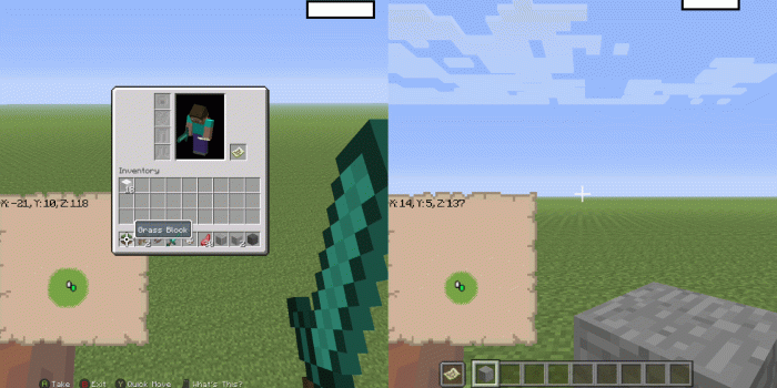 1680x1050 MCPE-25775] Items on hand too big in 2-players split screen - Jira