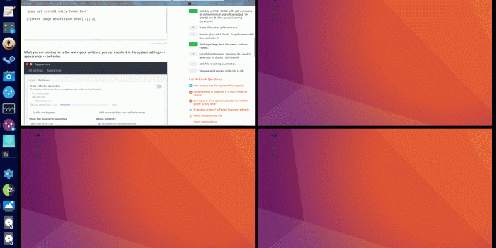 1920x1080 14.04 - The name of the ubuntu 4 screens split window - Ask Ubuntu