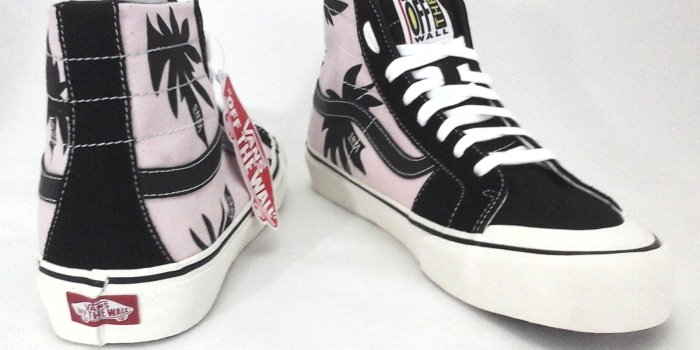 1600x1200 VANS High Top Shoes Skate SK8 Pink/Black Palm Floral Unisex Mens 8.5