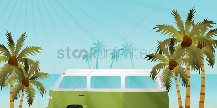 1300x1300 Beach van Vector Image - 1563296 | StockUnlimited