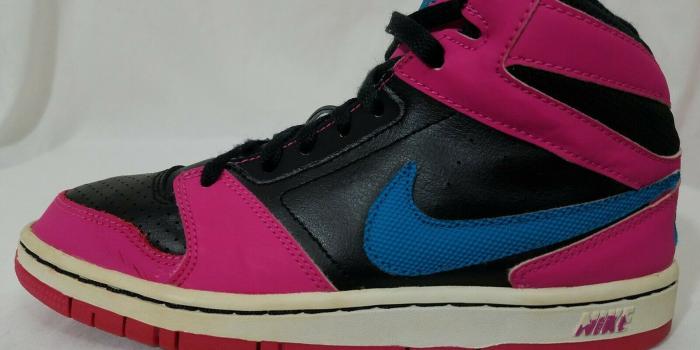 1600x1200 Nike Prestige IV High GS Basketball Shoes 4Y Youth Girls Pink & Black  588068-046