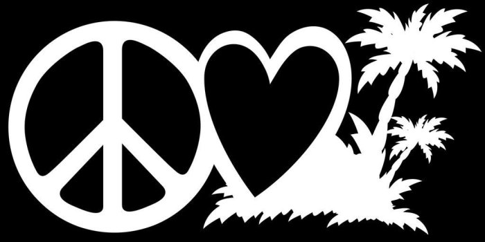 1024x768 Peace Love Beach Life Vinyl Decal Sticker | Cars Trucks Vans Walls Laptops  Cups | White | 7.5 X 3.7 Inch | KCD1619