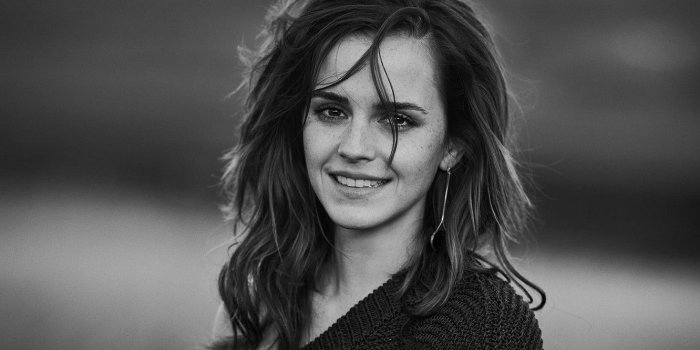 1332x850 Wallpaper girl, black & white, actress, girl, Emma Watson, Emma