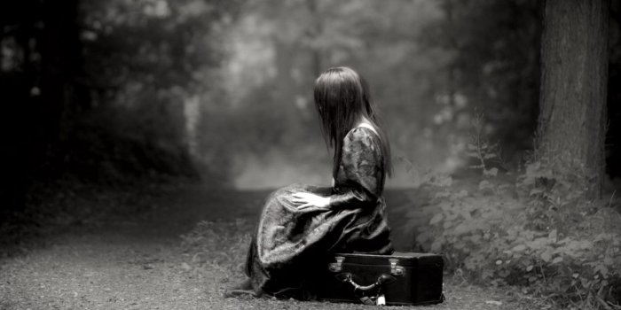 1244x700 Mood roads alone sad sorrow waiting women girl black white wallpaper