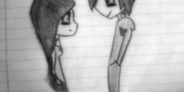 900x1125 Cute Emo Couple Drawings at PaintingValley.com | Explore collection