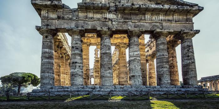 1332x850 Wallpaper Italy, columns, ruins, The Temple Of Apollo, Paestum