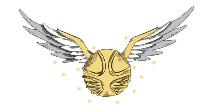 1080x1080 Golden Snitch drawing from Harry Potter and the game of Quidditch