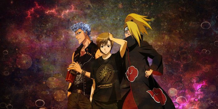 1332x850 Wallpaper anime, naruto, naruto, bleach, bleach, boys, grimmjow