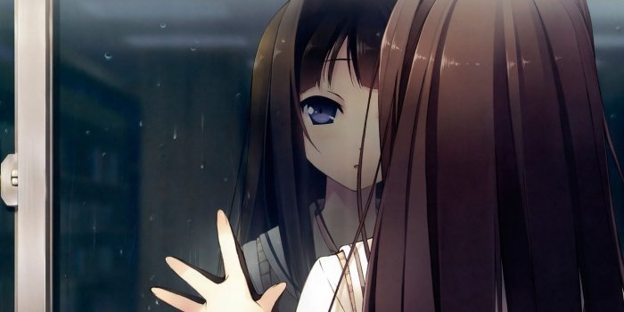 2560x1080 Download HD Anime Rain Girl Window Reflection Wallpaper – WallpapersByte