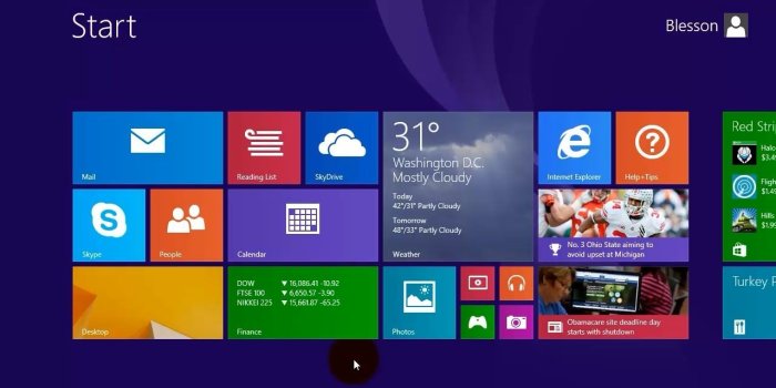 1280x720 Windows 8.1 - Set the desktop wallpaper as the start screen background