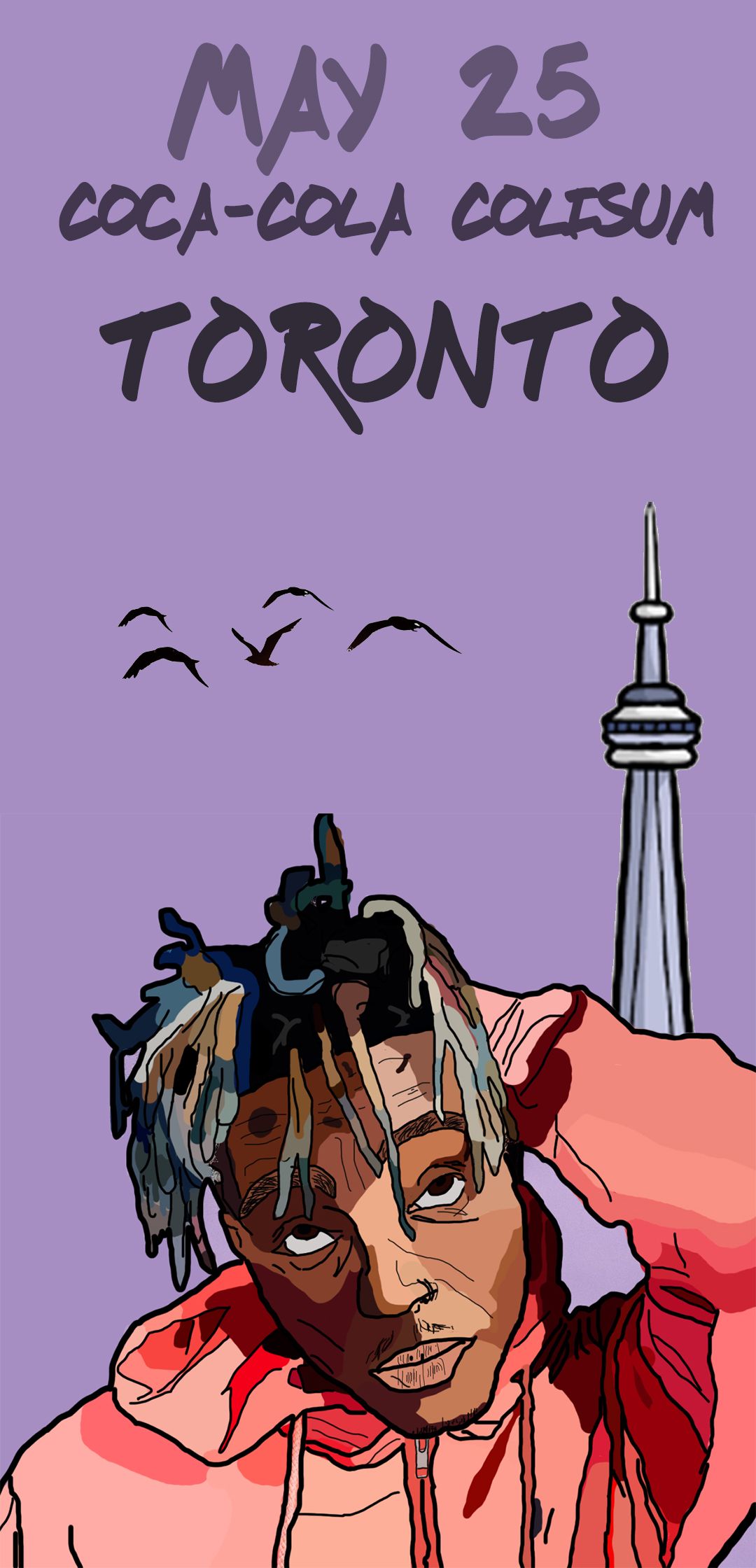 1080x2240 Juice Wrld Wallpaper - Cartoon Wallpaper Juice Wrld Art (#1593109