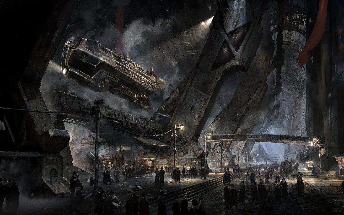 1440x900 Aircraft over ship digital wallpaper, digital art, fantasy art