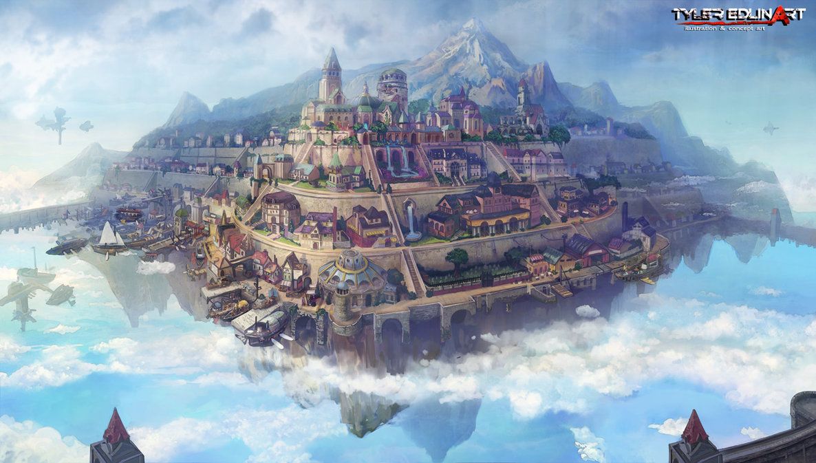 1186x673 Floating City Kerris by Tyler Edlin : ImaginaryLandscapes