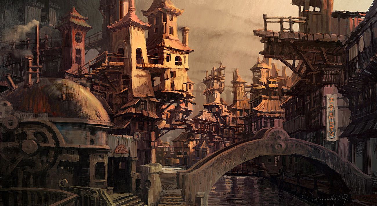1300x713 alex snow on concept art | Steampunk city, Steampunk