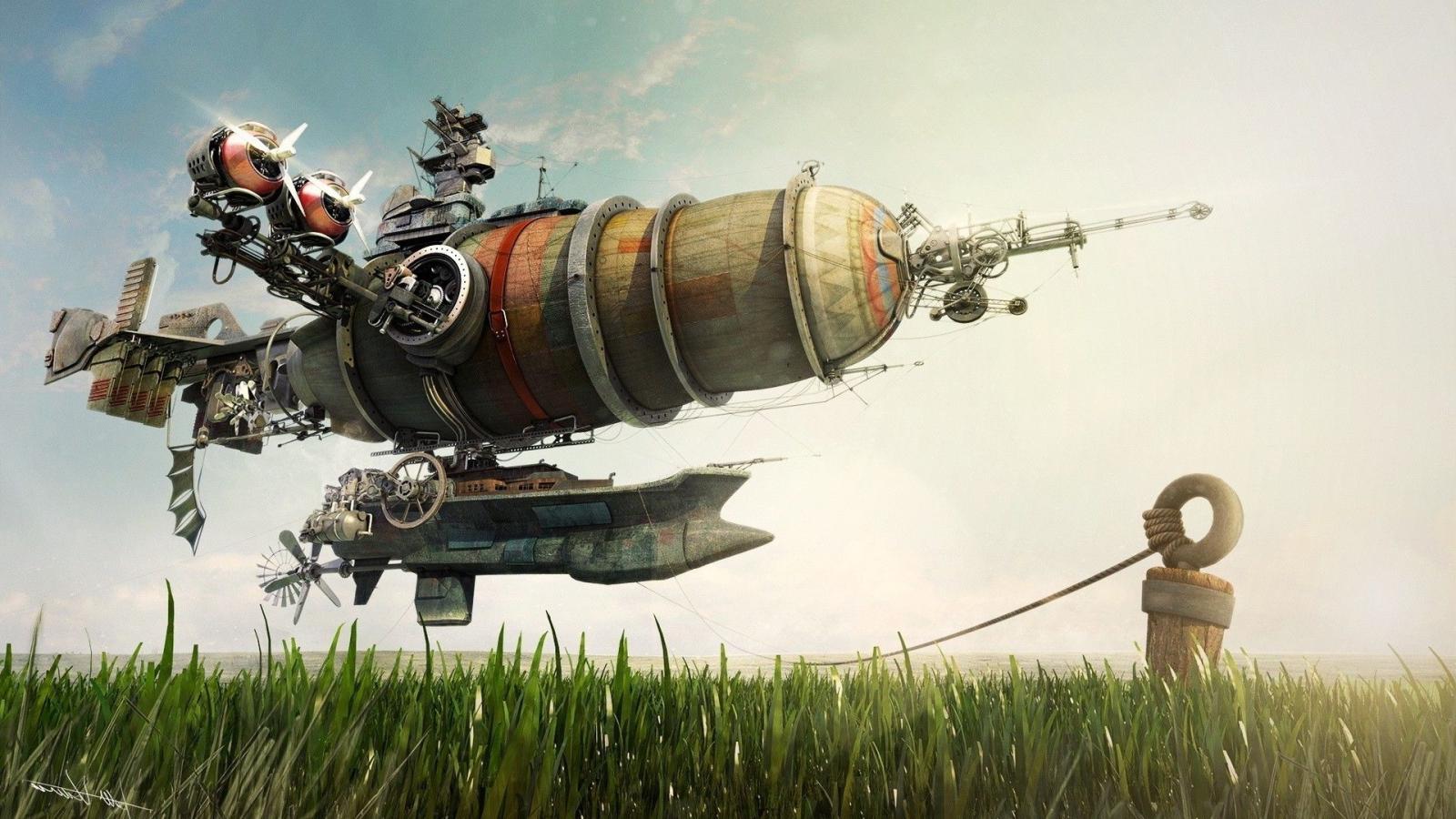 1920x1080 2920890 1920x1080 steampunk steampunk airship propeller airships gun