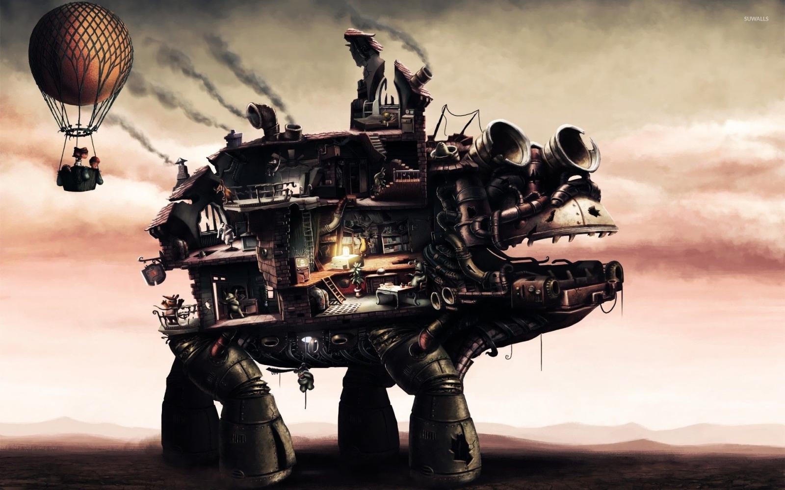 1920x1200 Steampunk walking house wallpaper - Fantasy wallpapers - #25864