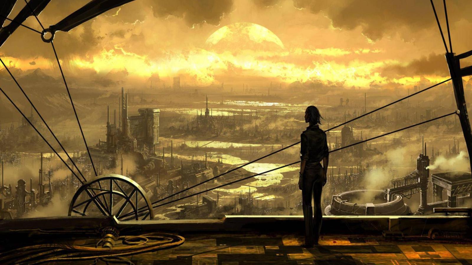 1920x1080 Steampunk city wallpaper hd