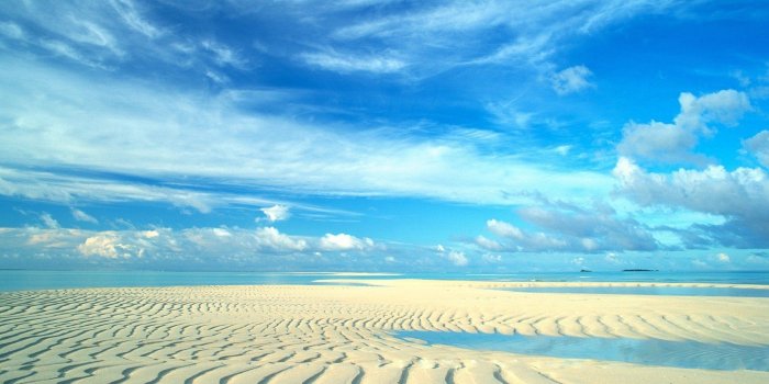 1920x1080 Beautiful Blue Sky over Beach HD Wallpaper | Background Image