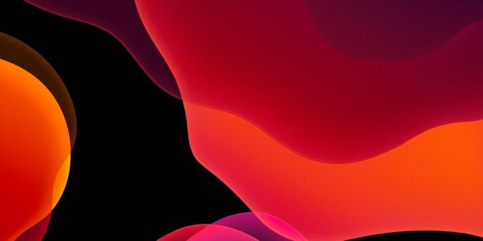 3208x3208 Wallpaper iOS 13, iPadOS, Dark mode, Red, Gradient, HD, Abstract, #18182