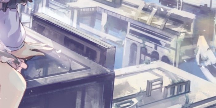 1080x2310 Download 1080x2310 Floating City, Fantasy World, Anime Girl, Pink