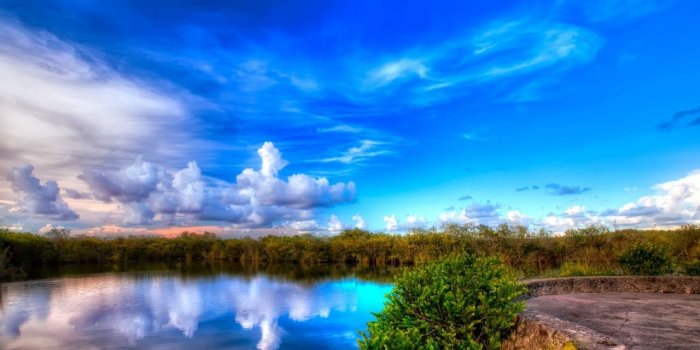 1280x804 Blue Sky Clouds Lake Scenery wallpapers | Blue Sky Clouds Lake