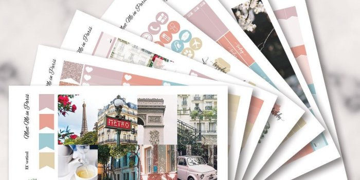 1024x768 Meet Me In Paris Full Kit & A La Carte | Planner Sticker Kit | Erin Condren  Life Planner Vertical Layout | ECLP | Paris Weekly Planning