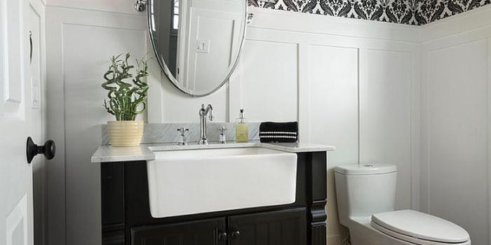 775x1163 Vintage Black And White Powder Room Ideas Eva Famous Street
