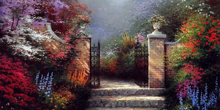 1280x1024 Images Thomas Kinkade the victorian garden Pictorial art