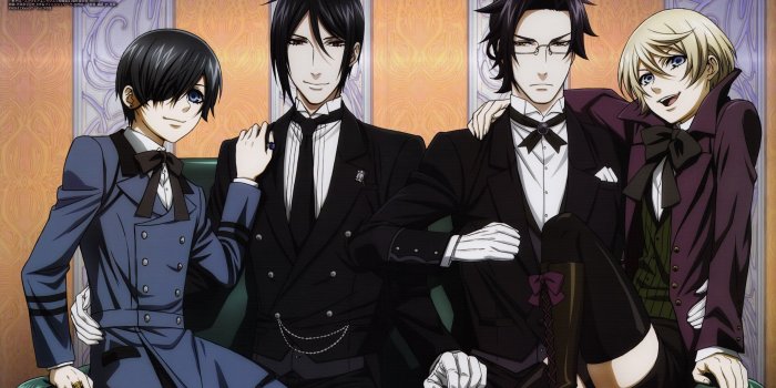 3071x2110 Brunettes blondes suit Kuroshitsuji Ciel Phantomhive Sebastian