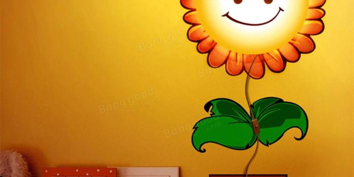 1200x1200 3D DIY Sunflower LED Wallpaper Light Wall Sticker Removable Lamp Kid Bedroom