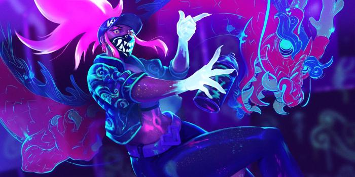 1920x1059 Akali KDA Neon Dragon - Aesthetic LoL Fanart by Harumi Namba #4409