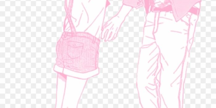 840x1332 Pink Pastel Manga Anime Couple Love - Pink Anime Couple Transparent