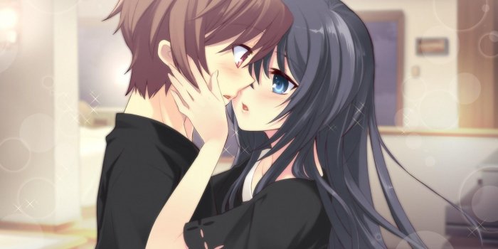 1920x1200 Anime, Boy, Girl, Tenderness, Kiss, Room - Cute Anime Couple Kiss