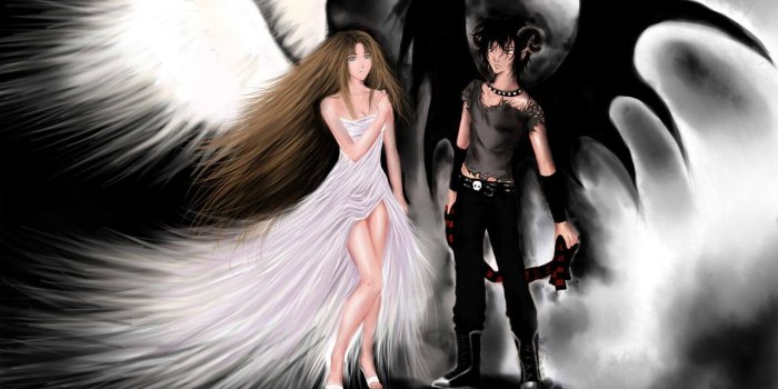 1280x1066 Best 51+ Angel and Demon Love Wallpaper on HipWallpaper | Angel
