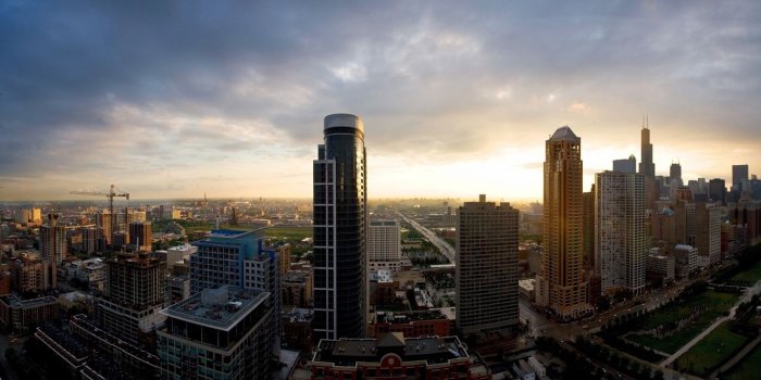 1366x768 Download wallpaper 1366x768 new york, city, roads, skyscrapers, top