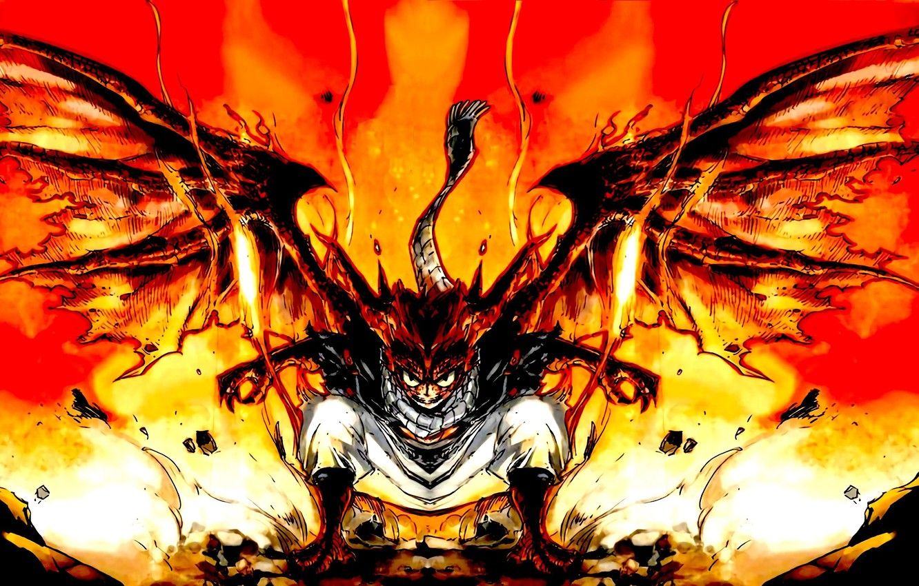 1332x850 Wallpaper anime, manga, japanese, Fairy Tail, Natsu, mahou, Fairy