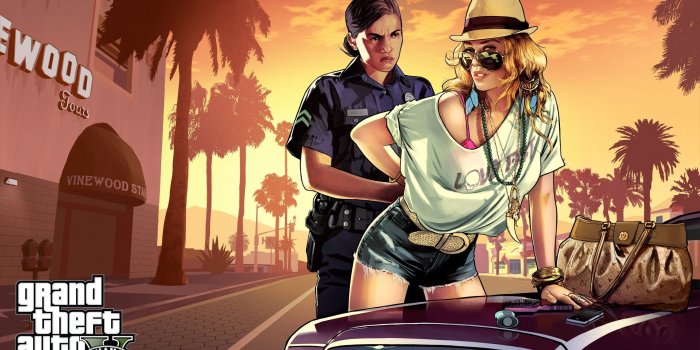 2560x1600 women, video games, police, glasses, Grand Theft Auto, Rockstar