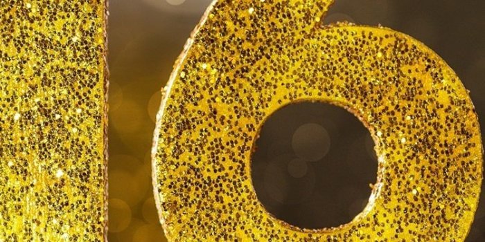 750x1334 2016 Happy New Year, golden glitter 750x1334 iPhone 8/7/6/6S