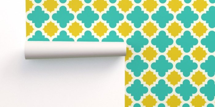 1024x1024 burst turquoise and mustard on Isobar by mytinystar | Roostery Home
