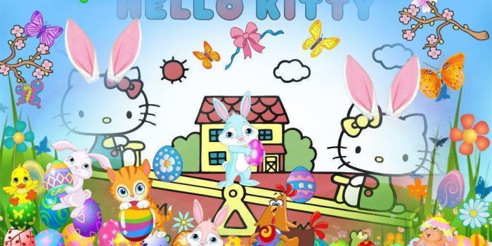 1024x768 Hello Kitty Easter Wallpapers