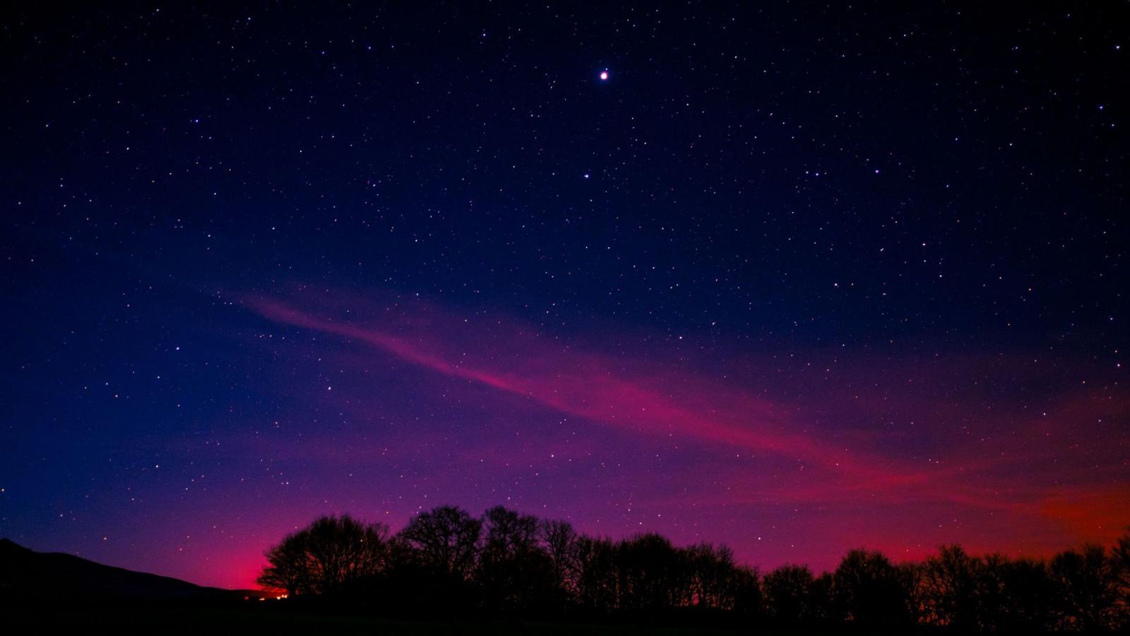 1920x1080 Blue pink sky, starry night [1920x1080] : wallpaper