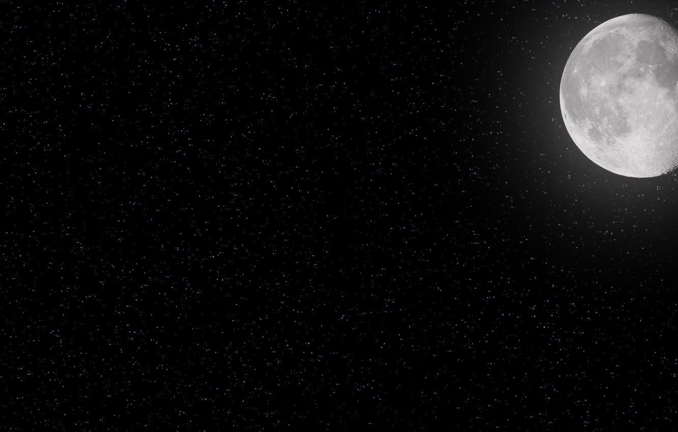 1332x850 Wallpaper the sky, space, stars, The moon, space, moon, sky, stars